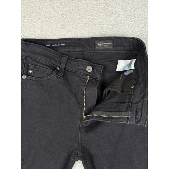 AG Adriano Goldschmied Size 27 Mari High-Rise Slim Fit Straight Leg Black Jeans - Picture 3 of 8